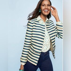 💫 Retro Talbots Jewel Neckline Striped Blazer